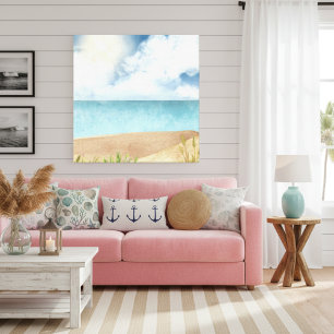Toile Belle Aquarelle Plage