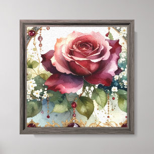 Toile Belle Art de Rose Rouge Romantique