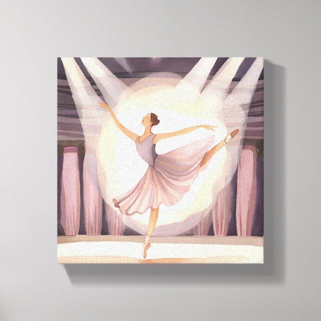 Toile Belle Ballerina | Ballet Arts Danse Aquarelle (Recto)