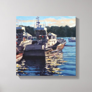 Toile Belle Bass Harbour Maine Fishing Bateau Scène