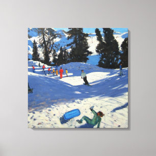Toile Belle bleue Plagne de traîneau