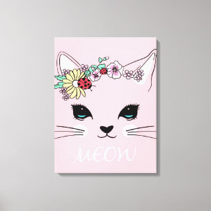 Toile Belle Chat Face Meow, Cadeau Kitty Lover, Chat mig
