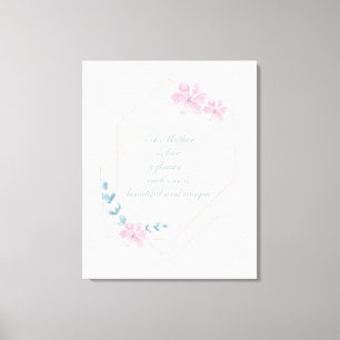 Toile Belle citation de mère géométrique florale