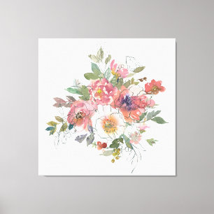 Toile Belle Elégante aquarelle fleurs bouquet art