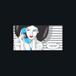Toile belle fille appeler, bonjour, art POP<br><div class="desc">Toile d'art pop pour belle décoration. belle fille appelle quelqu'un : bonjour. Prends le téléphone !</div>