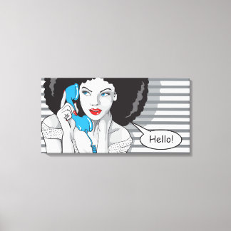 Toile belle fille appeler, bonjour, art POP