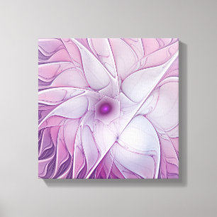 Toile Belle Fleur Rose Moderne Art Fractal Abstrait