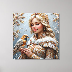 Toile Belle jeune fille de neige