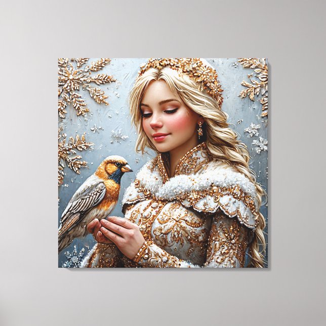 Toile Belle jeune fille de neige (Recto)