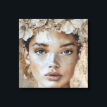 Toile Belle jeune modèle de mode Floral Portrait Art<br><div class="desc">Elevez votre décor de maison avec cette étonnante "Belle jeune mode Modèle Floral Portrait Art Canvas Print". Cette oeuvre d'art en toile carré exquise présente un portrait contemporain d'une jeune femme, méticuleusement confectionné pour saisir son élégance et sa grâce. L'arrière - plan beige douce renforce l'esthétique délicate du tableau, ce...</div>