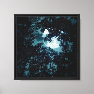 Toile Belle Lune qui coule avec les arbres
