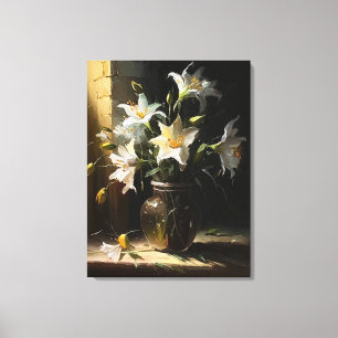 Toile Belle Lys blancs dans Vase Art