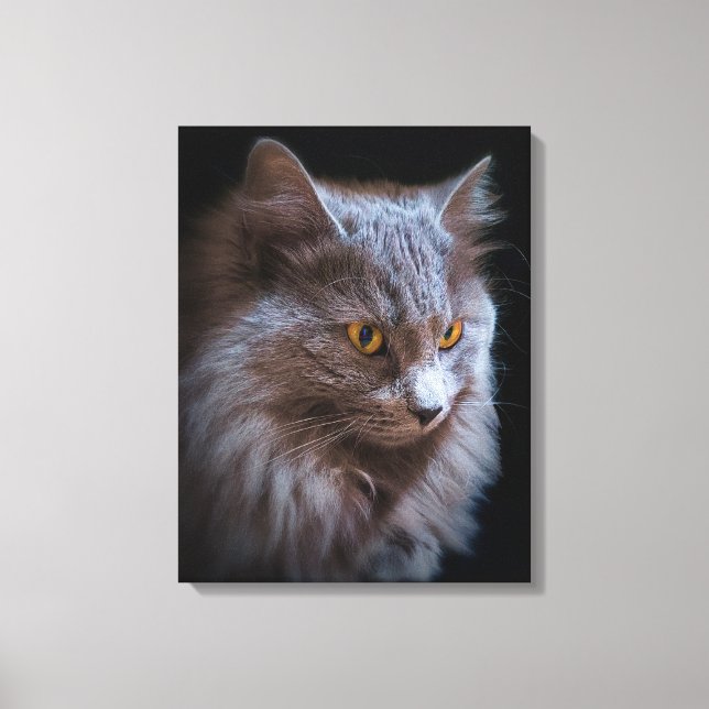 Toile Belle Nebelung Chat Long Cheveux Russe Bleu Gris (Recto)