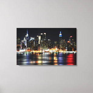 Toile Belle New York Night Lights Reflecting River