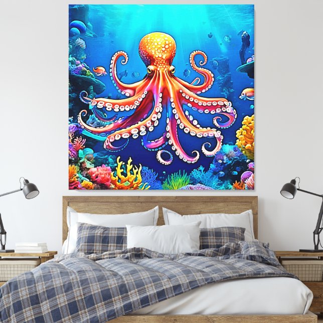 Toile Belle Octopus sous-marine (Insitu(Chambre))