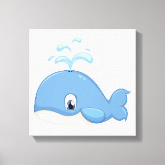Toile Belle œuvre d'art murale avec une baleine