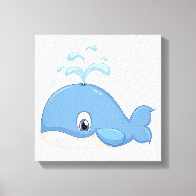 Toile Belle œuvre d'art murale avec une baleine (Recto)