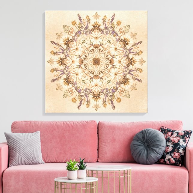 Toile "Belle œuvre d'art murale de mandala sacré (Insitu(Salon))