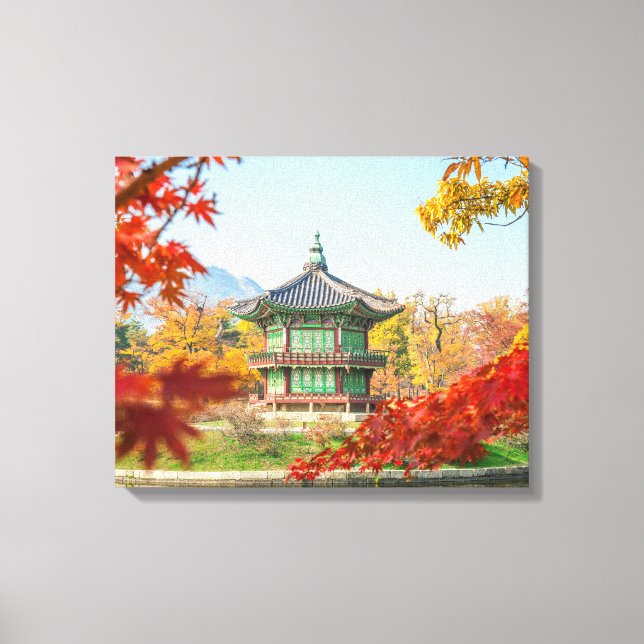 Toile Belle Pagode Gyeongbokgung Séoul Corée (Recto)