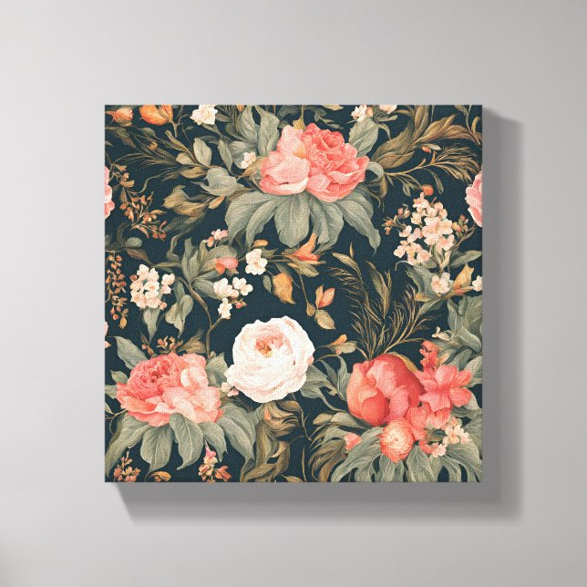 Toile Belle peinture de fleurs de rose florale (Recto)