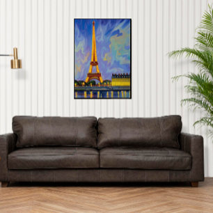 Toile Belle peinture de la tour Eiffel.