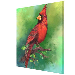 Toile Belle peinture d'oiseaux du Cardinal rouge du Nord