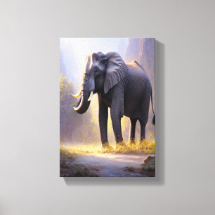 Toile Belle peinture d'un éléphant dans sa nature