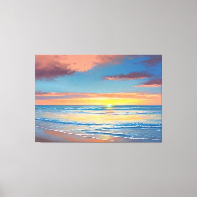 Toile Belle Plage Coucher de soleil Peinture Canvas Impr (Recto)