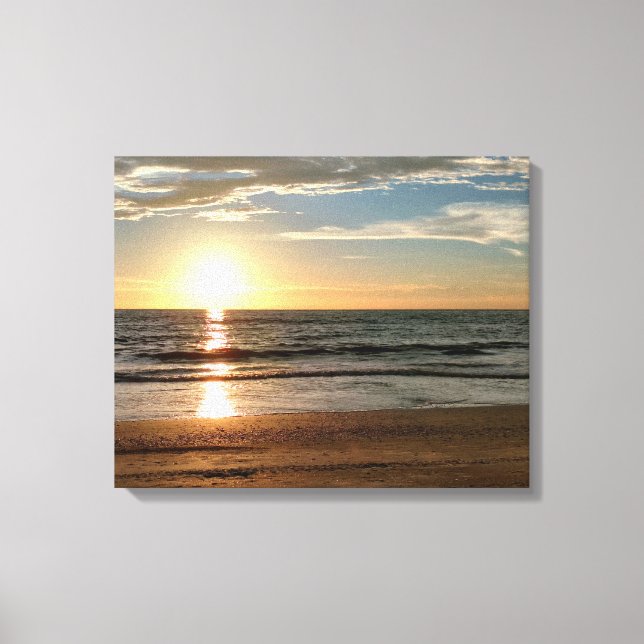 Toile Belle plage de coucher de soleil taille personnali (Recto)