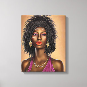 Toile Belle princesse africaine noire femme Art