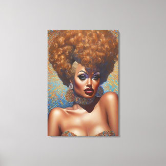 Toile Belle Red Bombshell Drag Queen Portrait