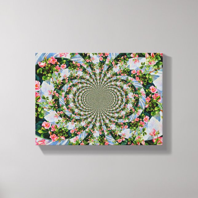 Toile Belle roses roses rouges rétro aquarelle fleurie (Recto)