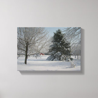 Toile Belle scène d'hiver