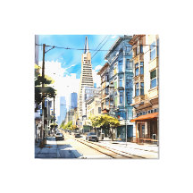 Belle stylo et croquis d'encre de San Francisco