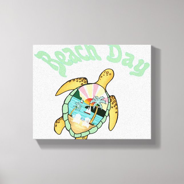 Toile Belle Tortue De Mer Dans L'Eau (Recto)