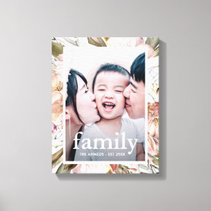 Toile Belle typographie de famille florale Photo
