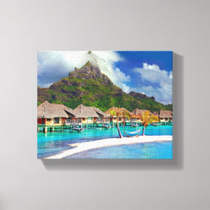 Toile Belles cabanes sur l'eau à Bora Bora