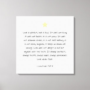 Toile Belles Écritures Bible Citation 1 Corinthiens 13: