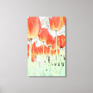 Toile belles fleurs de tulipe rouge