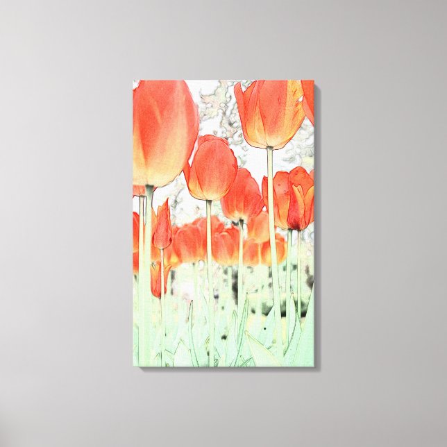 Toile belles fleurs de tulipe rouge (Recto)