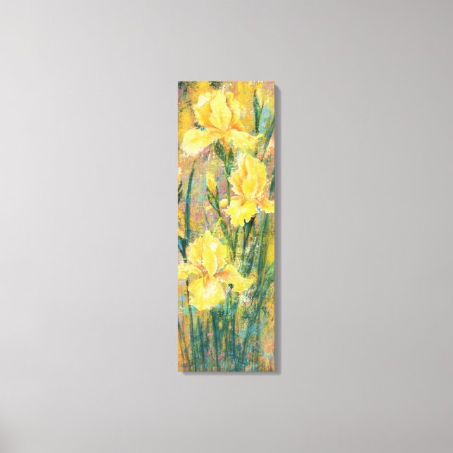 Toile Belles Fleurs d'Iris Jaune - Peinture Originale (Recto)