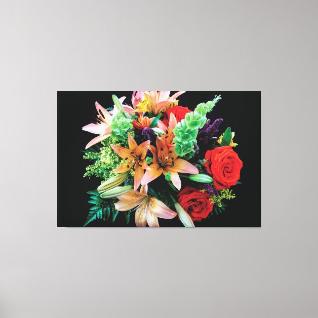 Toile Belles Fleurs Jeter Oreiller (Recto)