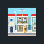Toile Belles maisons portugaises avec tuiles ou azulejos<br><div class="desc">Lorsque vous vous promenez dans les rues anciennes de Lisbonne, Porto ou d'autres villes portugaises, vous découvrirez que l'histoire et la modernité se marient harmonieusement, laissant des souvenirs indélébiles à tous ceux qui visitent. Chaque ville possède des trésors architecturaux, mais le charme des vieilles maisons portugaises avec balcons en fer...</div>