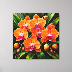 Toile Belles orchidées dans une composition artistique