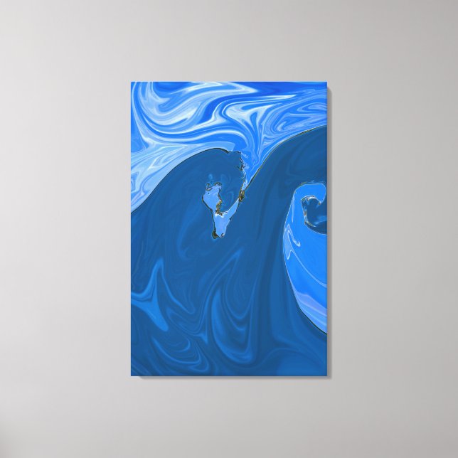 Toile Belles Vagues Peinture Abstraite Mur Art (Recto)