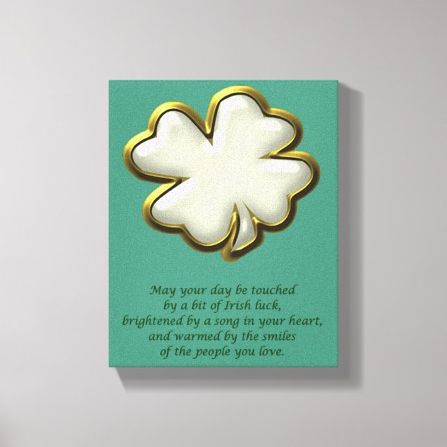 Toile Bénédiction irlandaise avec la Saint Patrick shamr (Recto)