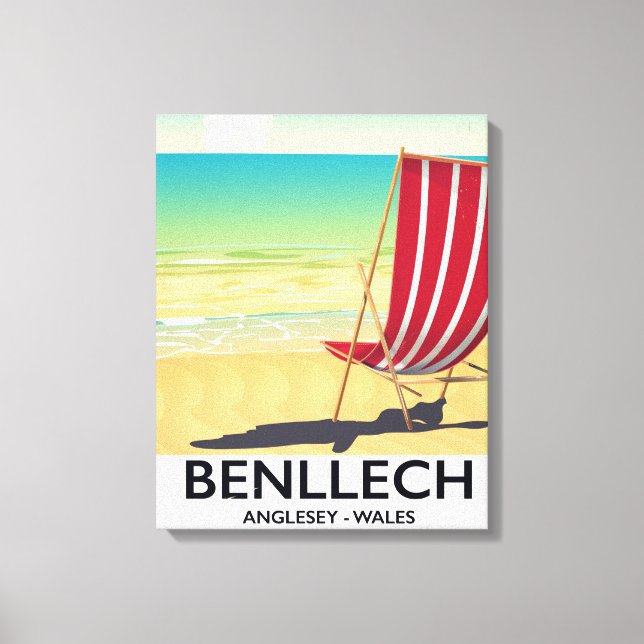 Toile Benllech, Anglesey Pays de Galles affiche de voyag (Recto)