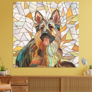 Toile berger allemand - Art mosaïque
