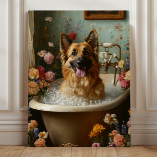 Toile Berger Allemand dans un bain moussant floral