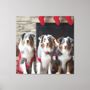 Toile Berger Australien au coin du feu de Noël